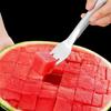 Stainless Steel Fruit Fork Cutter Watermelon Dual Slicer Tool with 2-In-1 Head Fork Lightweight