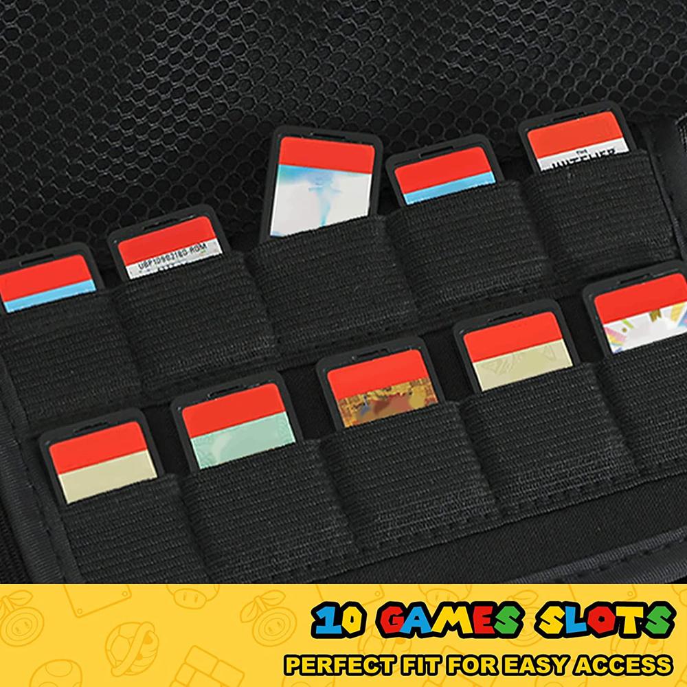Чехол для хранения EVA Switch, совместимый с Nintendo Switch/OLED, симпатичный портативный чехол для Switch с 10 держателями для игр для Mario
