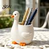 Decorative Pencil Holder Cute Goose Pen Holder, Large Capacity Compact Size Container, 3D Gift for Students Print PLA Stationery Organizer Pens Paper