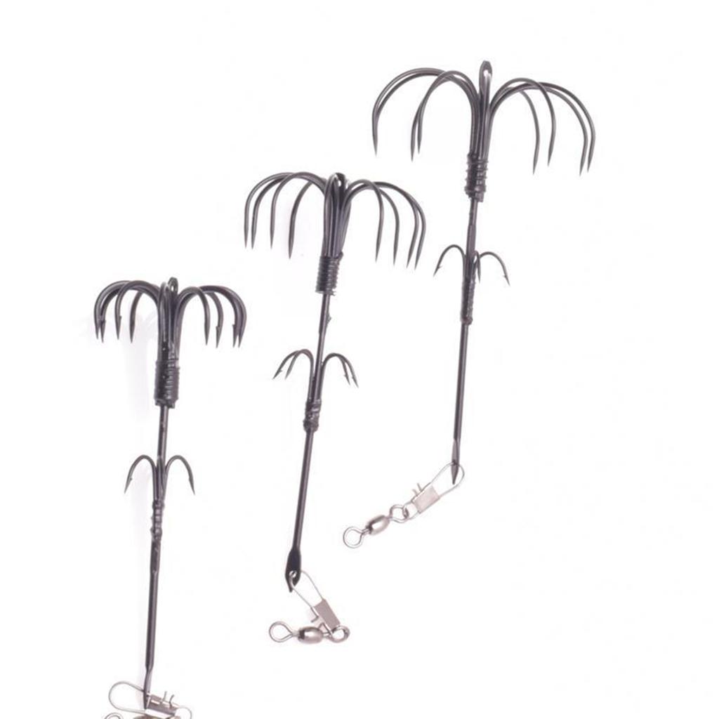 Крючок для кальмара из нержавеющей стали, Двойной крючок для джиг-приманки для ловли осьминога, Крючок для ловли кальмара, Крючок для морской рыбалки, Снасть