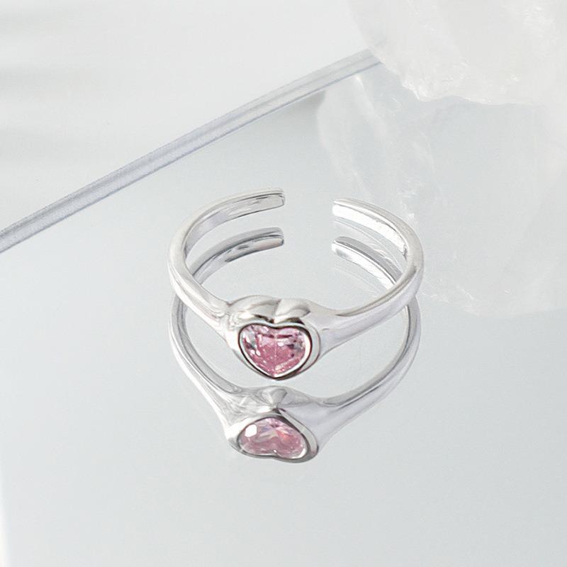 Цветной бриллиант 'Сокровище' Открытое кольцо Нишевый дизайн Легкая роскошь Высокое чувство Индивидуальность Мода Супер фея Ряд бриллиантов циркона Кольцо Женщина