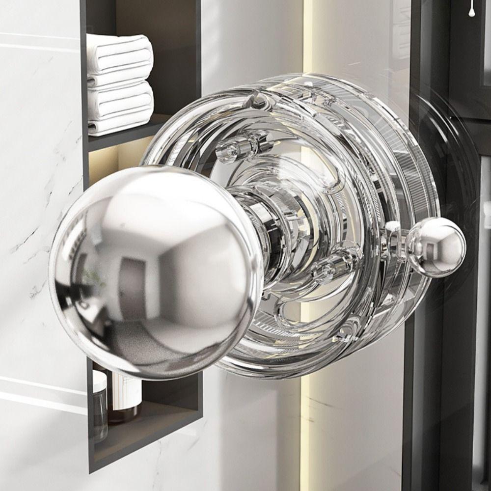 Waterproof Cabinet Knob Circular Glass Door Handle Suction Cup Door Handle Shower Room