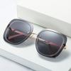 Новые модные квадратные солнцезащитные очки с большой оправой для женщин, винтажные металлические солнцезащитные очки без оправы, женские градиентные оттенки, панк-очки