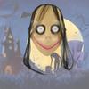 Жуткая Маска Момо с Длинными Волосами Пластиковая Жуткий Реквизит для Костюма на Хэллоуин