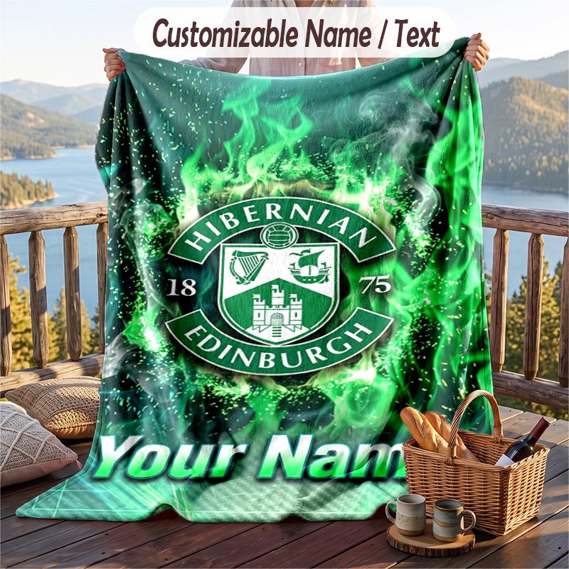 Фланелевое одеяло с принтом Hibernian FC, с возможностью добавить имя, мягкий плед для дивана и кровати
