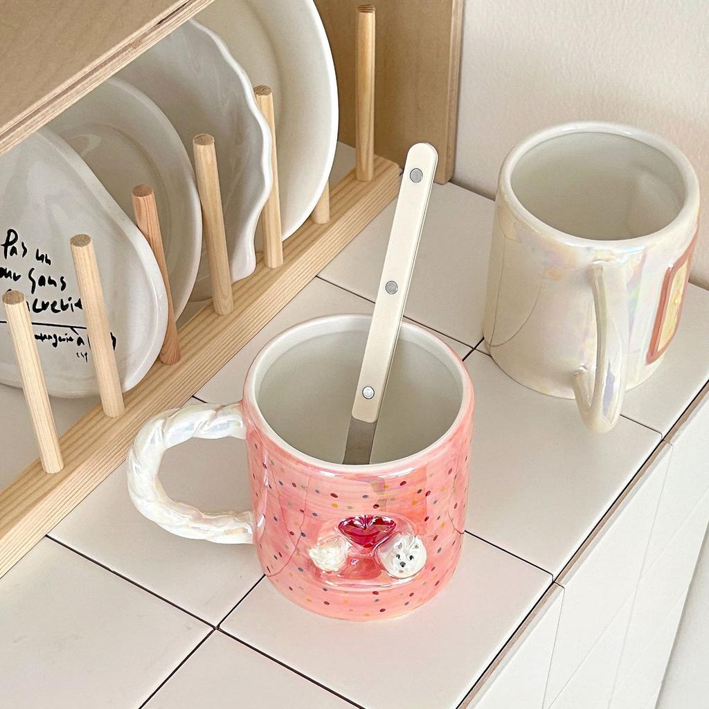 Мультяшная кружка «Любовь», кружка «Сердце девочки», красивая керамическая кружка, парная кружка для завтрака, кофейная чашка, высокотемпературная кружка для воды