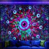 Гобелен Blacklight Eyes, УФ-реактивные гобелены, настенный гобелен, абстрактный гобелен для декора комнаты, спальни, декор на Хэллоуин
