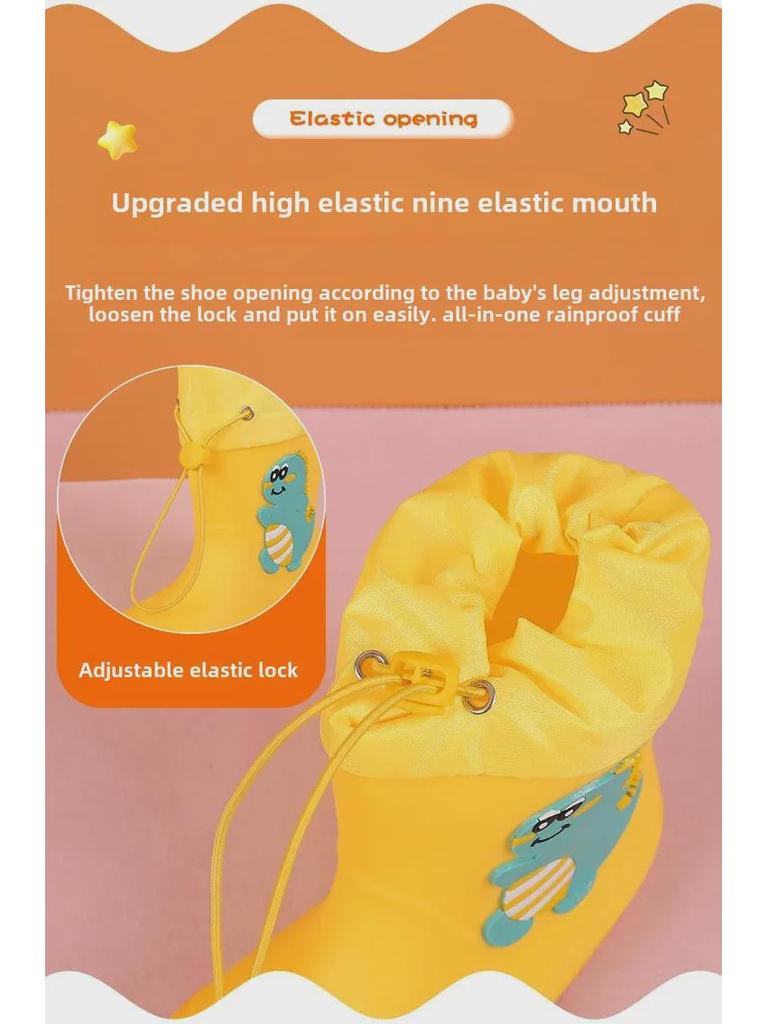 Водонепроницаемые резиновые сапоги с героями мультфильмов для детей - прочная конструкция средней высоты для мальчиков и девочек