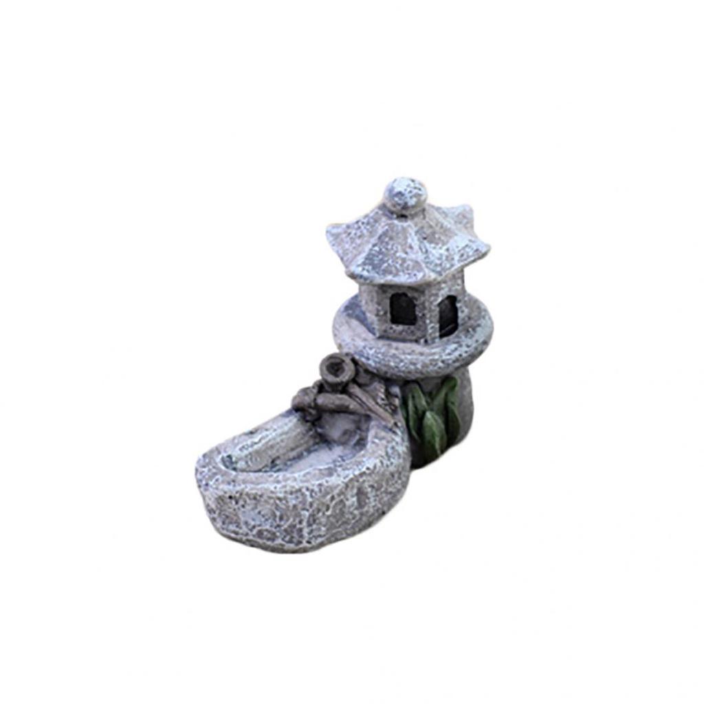 Mini Pool Tower Miniature Landscape DIY Ornament Garden Decoration Resin KTY