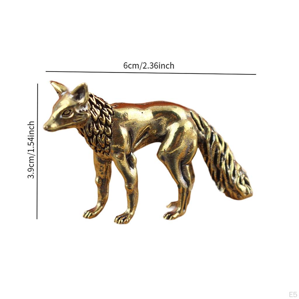Fox Figurine for Office Desk Micro Landscape Animal Sculpture Tea Pet