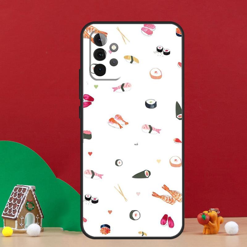 Чехол с кавайным узором суши для Samsung Galaxy A17 A06 A16 A56 A36 A54 A34 A14 A52 A32 A13 A23 A33 A53 A15 A35 A55
