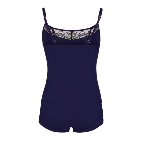 Женские однотонные регулируемые ремни, шорты-бретельки, кружевной комплект одежды для сна в стиле пэчворк