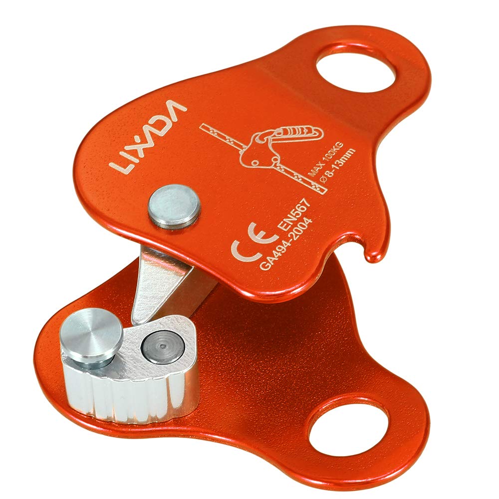 Lixada Micro Pulley Simple Ascender Bearing Mobile Side Climbing Pulley Certification for Orange CE/UIAA Climbing, Carrying, Transporting, Climbing,