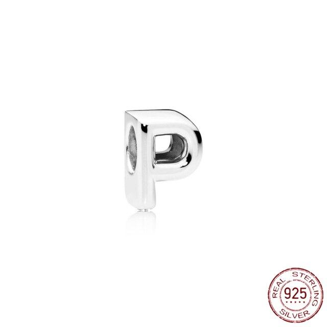 Браслет-подвеска из серебра 925 пробы с буквами AZ и буквами, бусины с именем для женщин, DIY кулон, изготовление ювелирных изделий