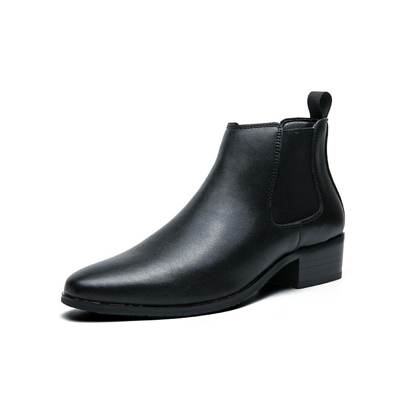 Модные мужские туфли с острым носком и высоким берцем из кожи Модные качественные мужские ботинки в стиле минимализма для офиса, отдыха на природе, деловых вечеринок