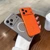 Чехол для телефона iPhone 17 16 15 14 13 Pro Max из крокодиловой кожи, оранжевый, с магнитами Magsafe, большое окно, мгновенно превращающийся в чехол 17