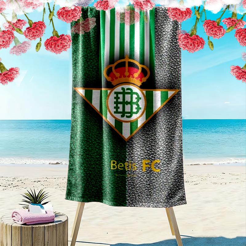 Пляжное полотенце с принтом Real Betis, Большое мягкое быстросохнущее полотенце для пляжа, кемпинга, плавания