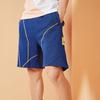 Li Ning Paris Fashion Week Runway Series Color Block Sport Shorts Men Shorts Deep-Blue AKSQ145-1