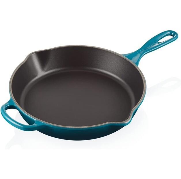Сковорода Le Creuset Signature чугунная / сервировочная круглая высокая 26 см deep teal (20187266420422)