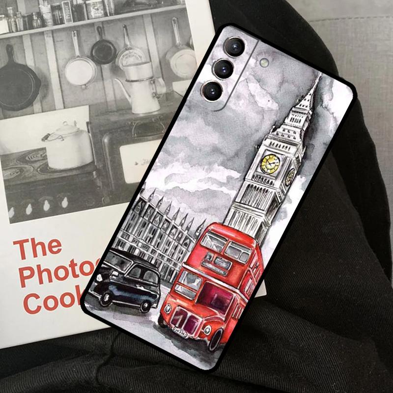 Чехол для телефона London Red Bus Big Ben для Samsung Galaxy S24 Ultra S22 S23 S20 S21 S24 FE S9 S10 Plus Note 10 20 Ultra