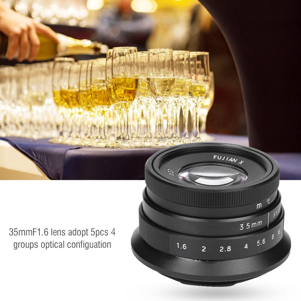 NEWYI 35mm F1.6 Mark II Optical Glass Large Aperture Fixed Focus Manual Scenery Humanistic Camera Lens(Black E Mount)