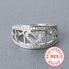 sterling silver ring with dense synthetic zircon hearts, Mother's Day gift for women, a gift for mom