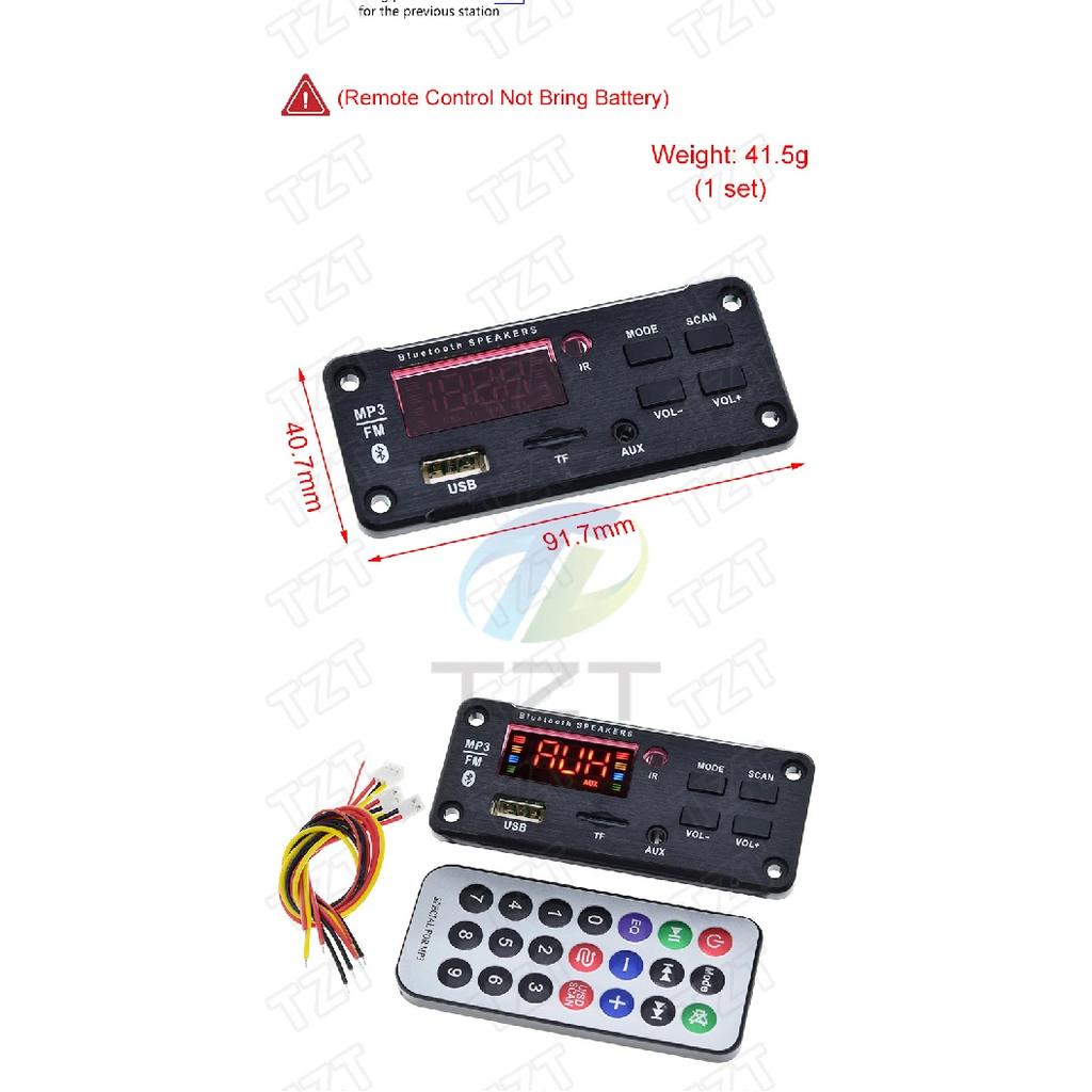 TZT 1/3pcs MP3 Decoder Board Color Screen Bluetooth V5.0 Car MP3 Player USB Recording Module FM AUX Radio For Speaker