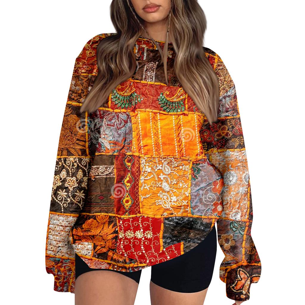 Женские топы Женский свитшот с длинным рукавом Повседневный с круглым вырезом Свободного кроя Пуловер Флисовые топы