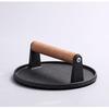 Steak Pressing Plate Cast Iron Non-Stick Handle Press Meat Round Barbecue Utensils Hamburger Meat Press Tool Kitchen Accessories