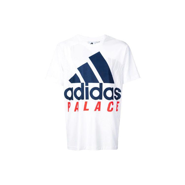Palace Футболка свободного кроя с короткими рукавами и буквенным принтом X Adidas, топы унисекс, белые CZ5906