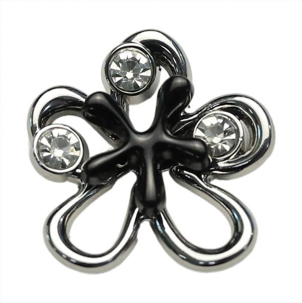 Сяосян Элегантный Ветер Металлическая Пуговица с Бриллиантом Большая Цветок Серебристая Черная Пуговица Куртка Двусторонняя Нейлоновая Пуговица для Пальто