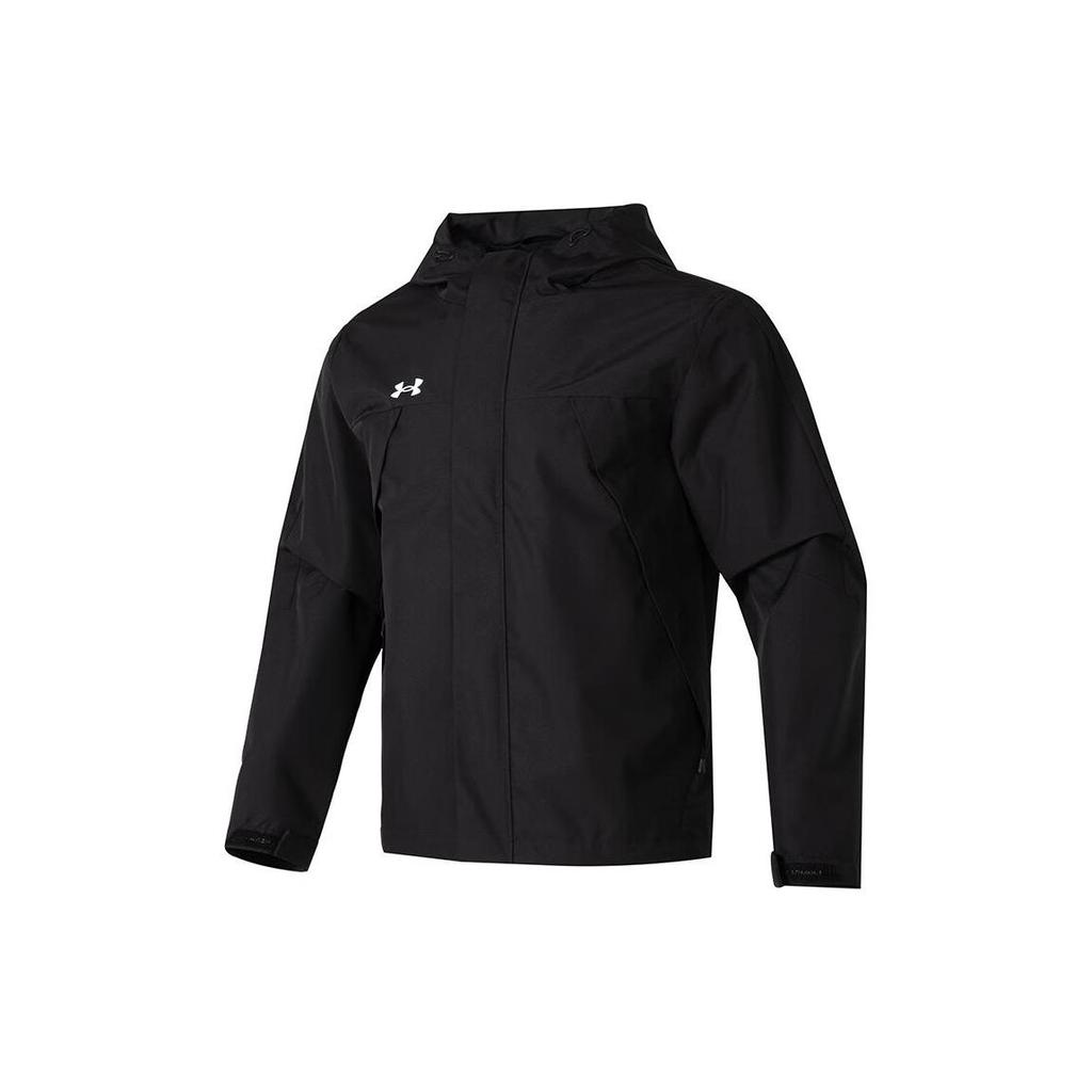 Under Armour Куртка с капюшоном для тренировок на открытом воздухе с твердым логотипом для бега и фитнеса, мужские куртки черного цвета 23600401-001