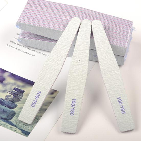 10Pcs Nail File EVA Emery Board Material Double Sided 100/180 Grit Nail File Acrylic Dip Gel Nails Washable Manicure Tool