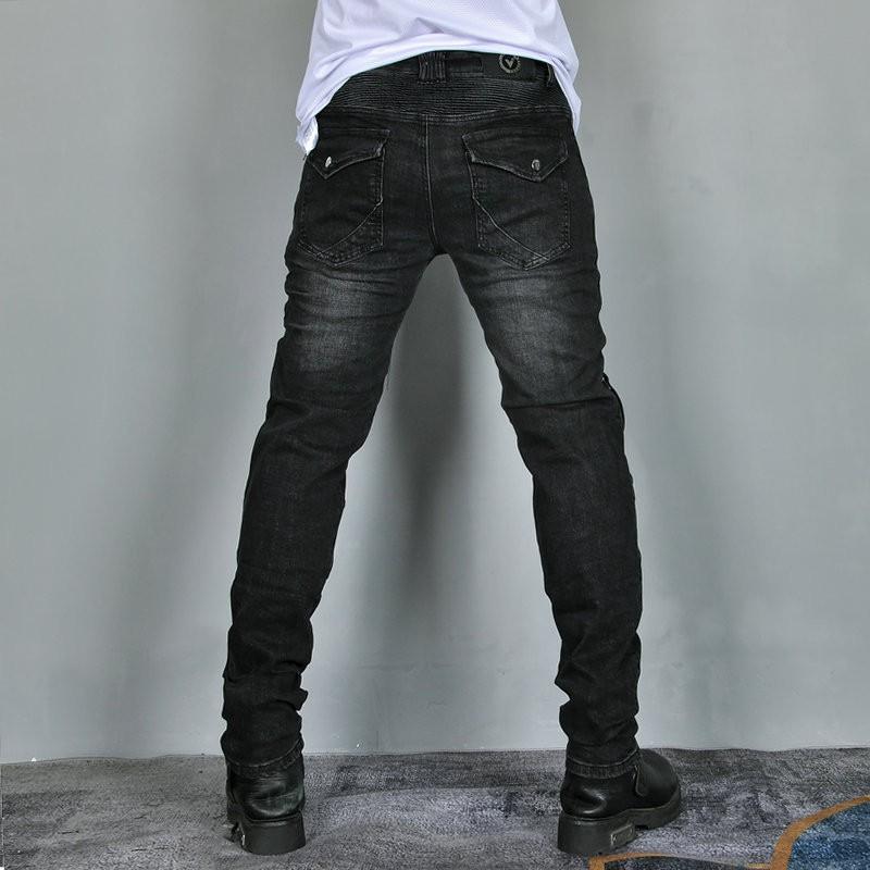 Mens Motorcycle Riding Jeans - Retro Biker Pants With Silicone Padding Abrasion Resistant Tear Proof Use