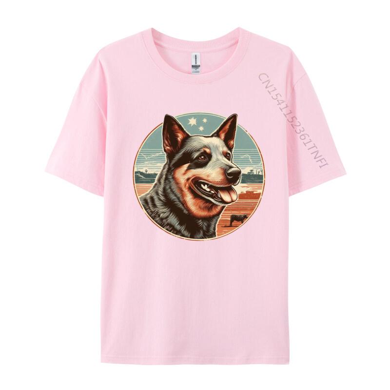 Vintage Australian Cattle Dog Tshirt Dog Lover Tshirt Animal Funny Pure Cotton Tee Shirts Adult Tops Tees