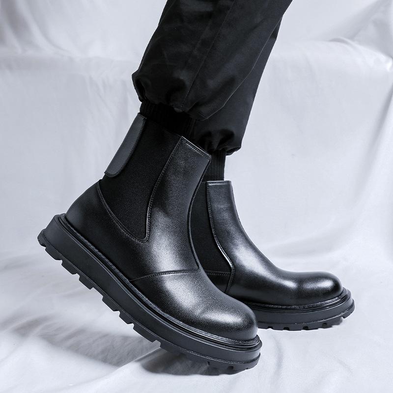 Английский стиль мужская мода ботинки челси слипоны обувь из натуральной кожи ковбойские ботинки на платформе весна осень крутые ботильоны мужские