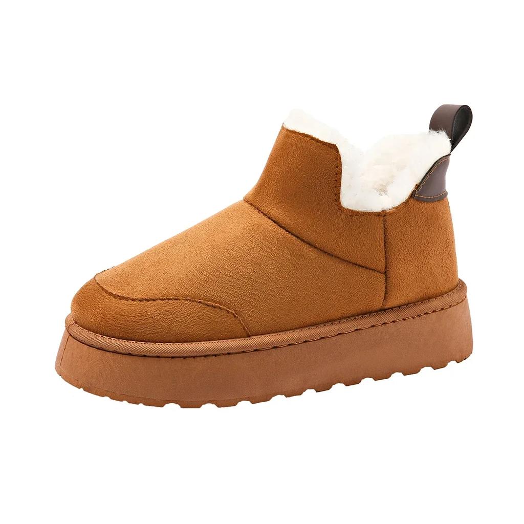 Зимние меховые женские зимние сапоги Низкие теплые меховые ботинки Мужские и женские зимние короткие сапоги Супер мини верхняя одежда Нескользящая