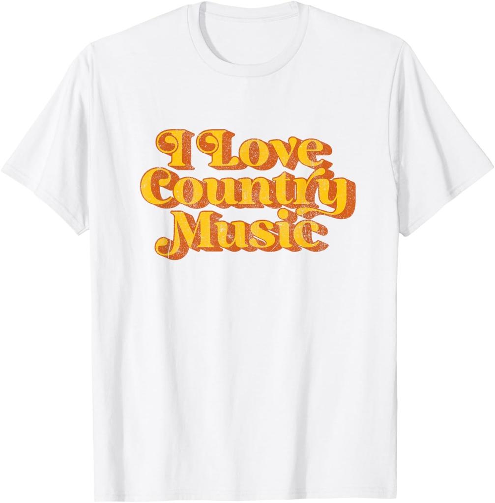 Vintage I Love Country Music Southern Funny Retro 70's T-Shirt