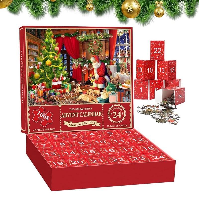 Vibrant Christmas Jigsaw Puzzle Advent Calendar Made From Premium Paper With 1008 Pieces