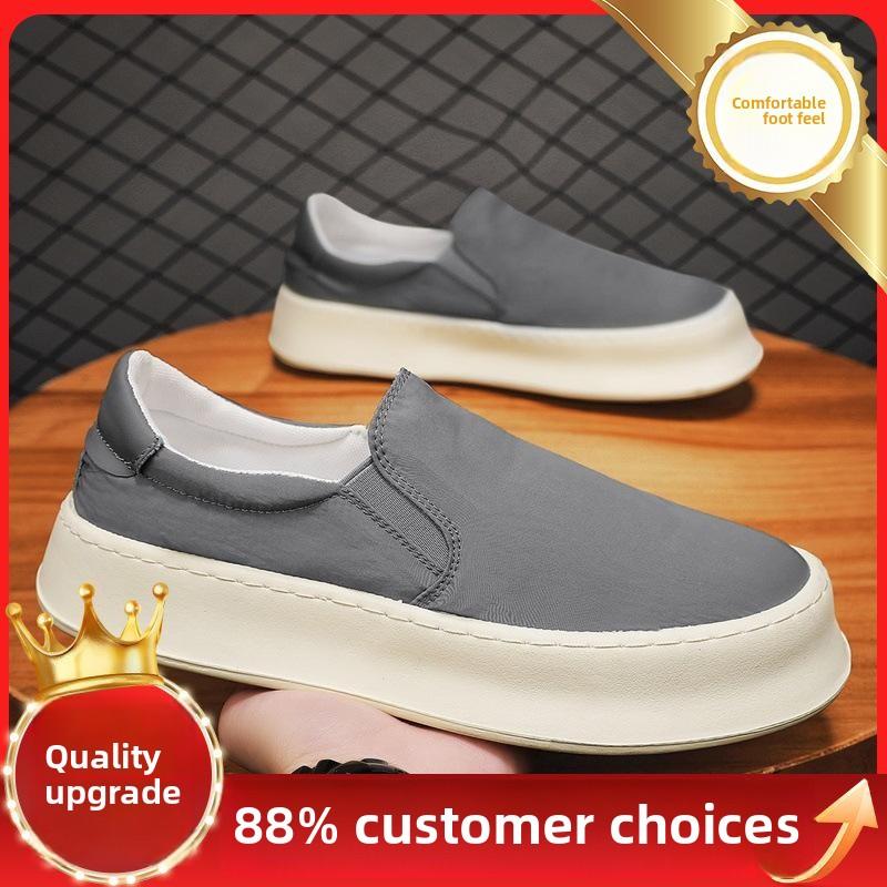 Мужская обувь, летняя, дышащая, черная, универсальная, тканевая, обувь с одной педалью, легкая, ленивая, спортивная, сноубордная обувь