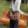 Large-capacity Premium Plaid Retro Autumn and Winter Simple Bag Women's 2025 Niche New Shoulder Bag Tote Bag