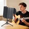 Studio Microphone Isolation Shield with Pop Filter and Tripod Stand, Foldable Adjustable Recording Studio Equipment