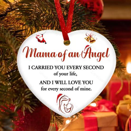 Memorial Christmas Ornaments Hug from Heaven Heart Shaped Christmas Tree Ornament