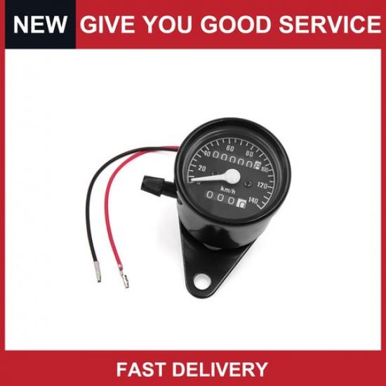 Universal Motorcycle Black Shell Dual Tachometer Odometer Speedometer Gauge New