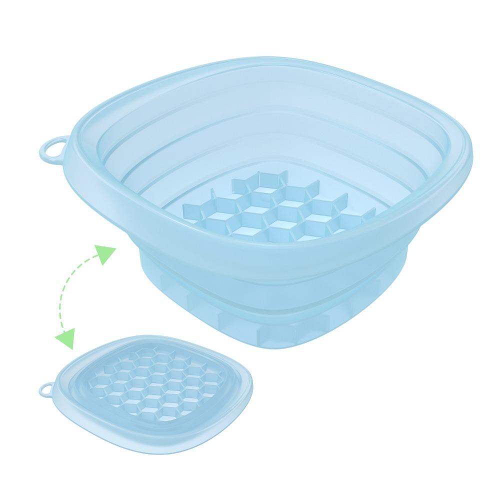 Built-in Ice Tray Portable Ice Basin Foldable Skincare Washbasin Face Dipping Bowl for Women Girls