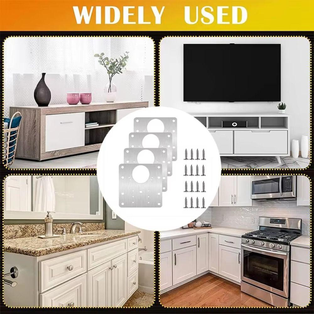 Thickened Cabinet Door Hinge Installation Plate Cupboard Door Hinge Mounting Plate Household Tools