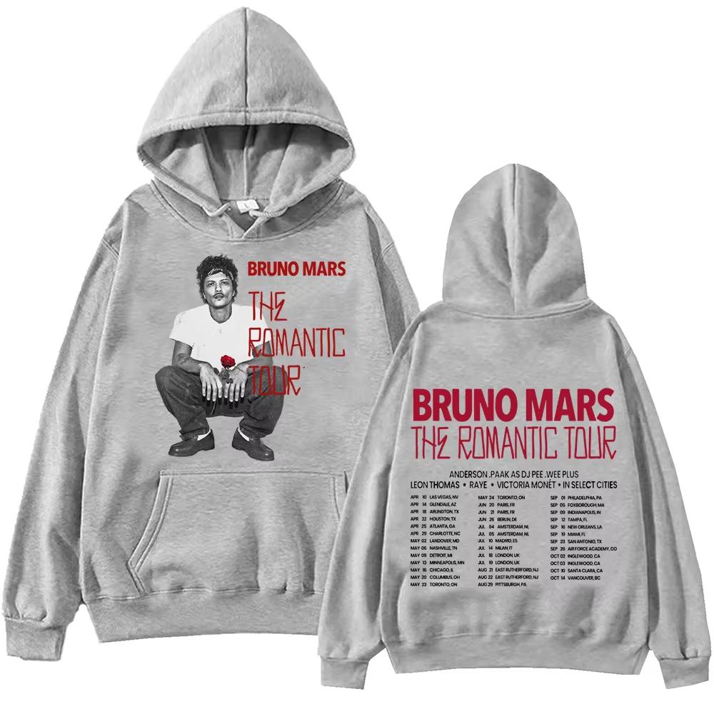 Hot Sale 2026 Bruno Mars The Romantic Tour Hoodie Men Women Fashion Casual Loose Soft Cotton Sweatshirt Loose Cozy and Versatile