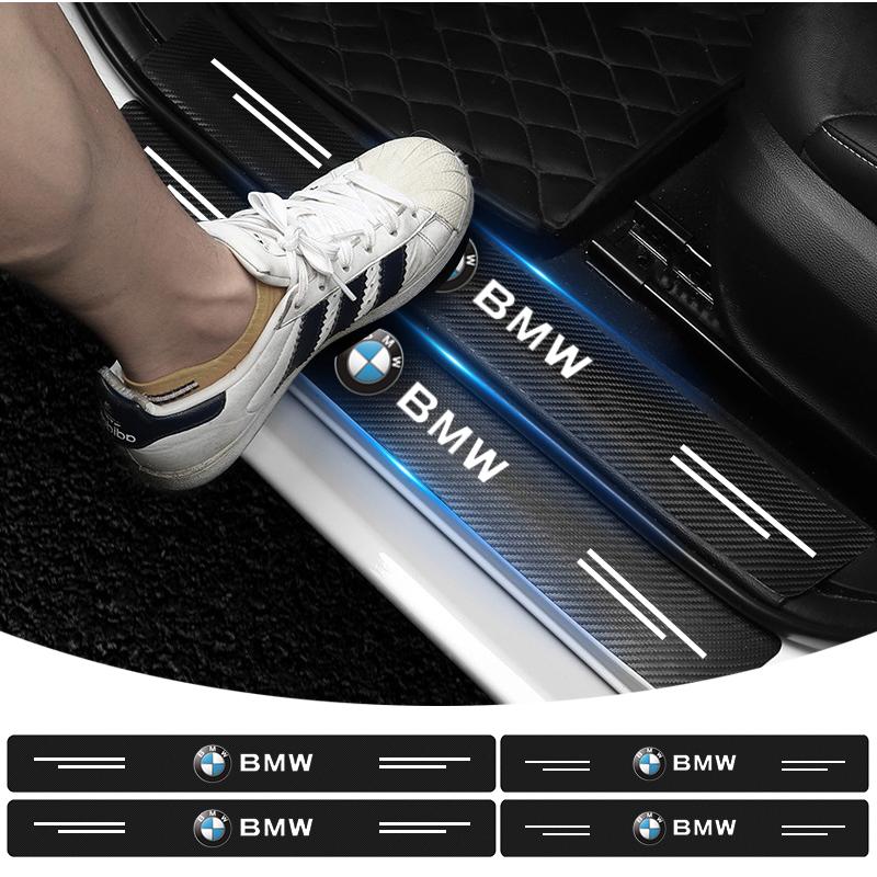 4Pcs Carbon Fiber Car Door Sill Protection Sticker Anti-scratch Refit Sticker For BMW M E34 E36 E60 E90 E46 E39 E70 F10 F20 F30