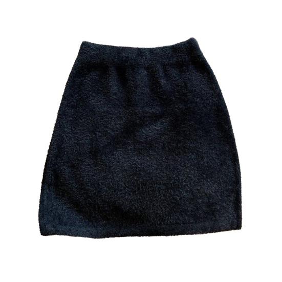 Mini Skirt Solid Color Imitation Mink Fleece High-Waisted Winter Skirt Hip Wrapped Short Skirt Commuting Street Daily Wear