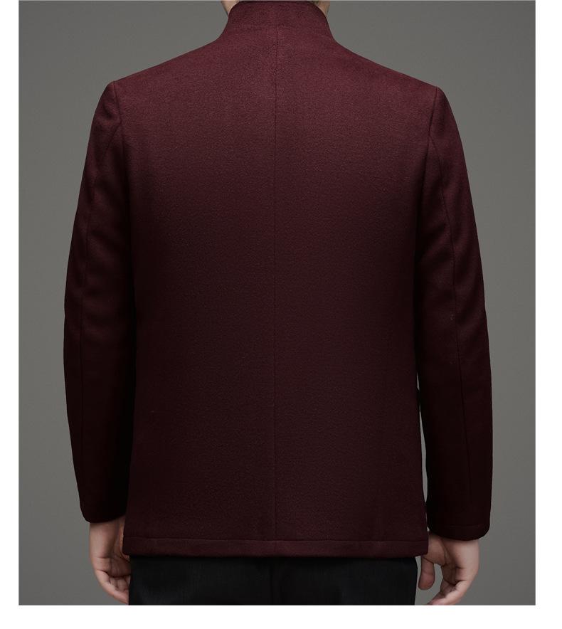 Мужской зимний ретро-пальто в китайском стиле Mancibo со стойкой и съемной пуговицей-лягушкой.